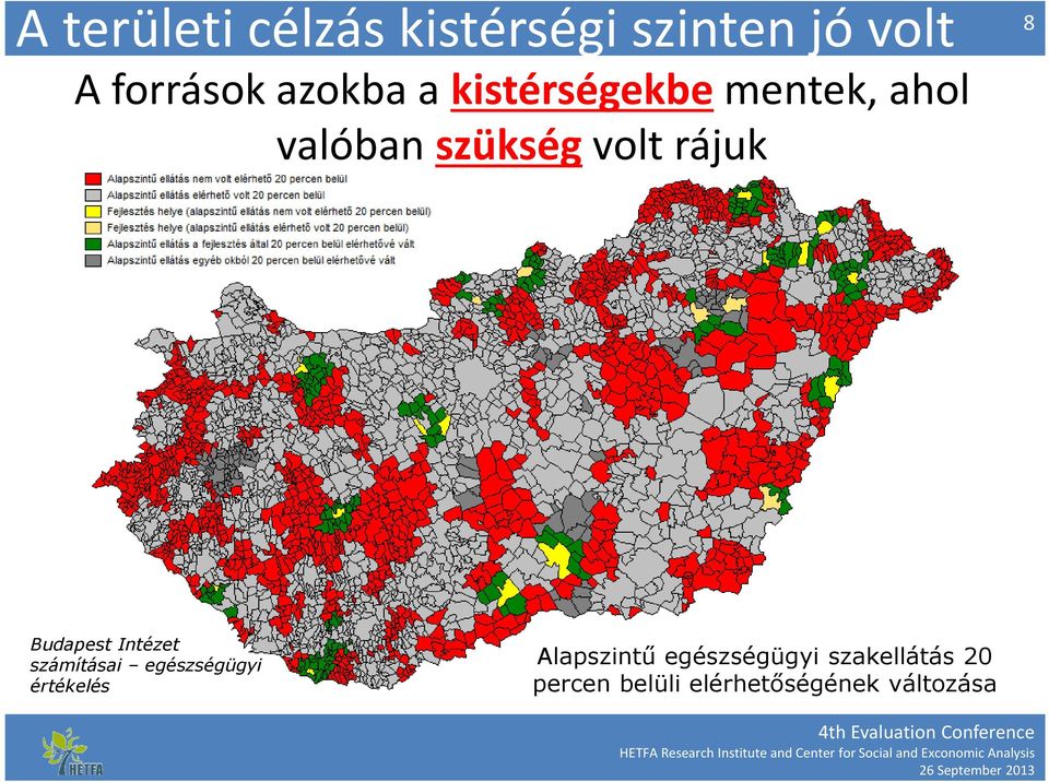 Budapest Intézet számításai egészségügyi értékelés Alapszintű