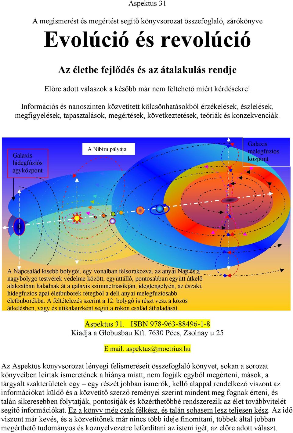 Galaxis hidegfúziós agyközpont A Nibiru pályája Galaxis melegfúziós központ A Napcsalád kisebb bolygói, egy vonalban felsorakozva, az anyai Nap és a nagybolygó testvérek védelme között, együttálló,
