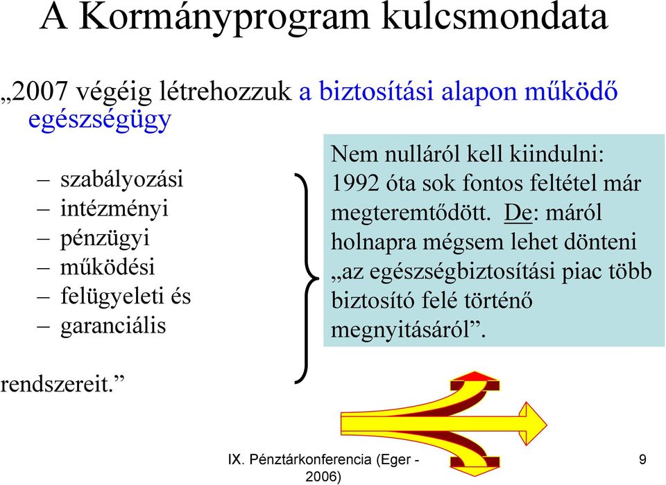 rendszereit. Nem nulláról kell kiindulni: 1992 óta sok fontos feltétel már megteremtődött.