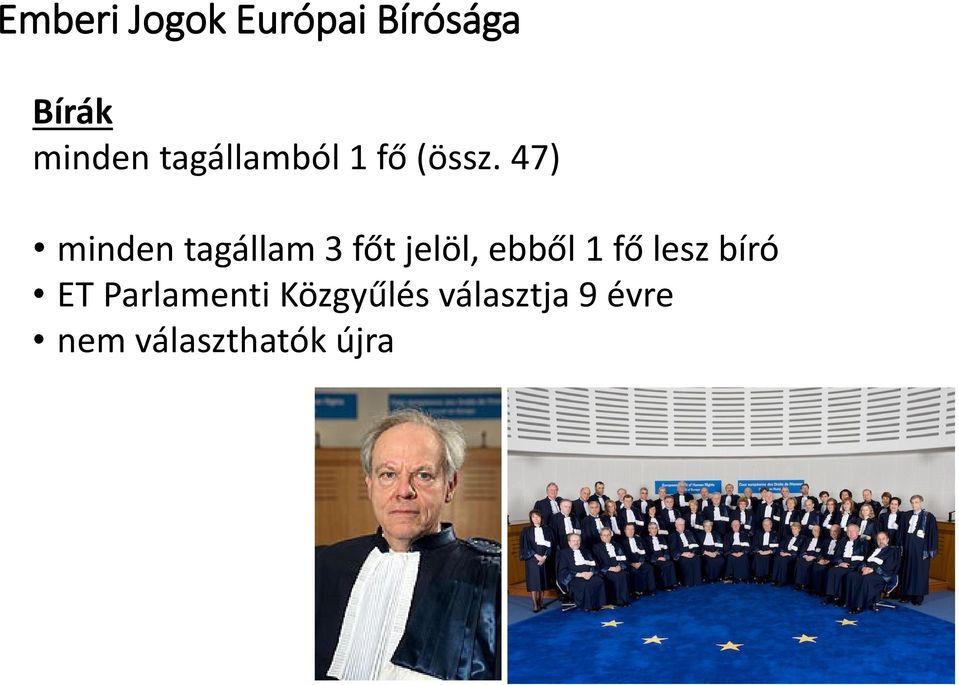 47) minden tagállam 3 főt jelöl, ebből 1 fő