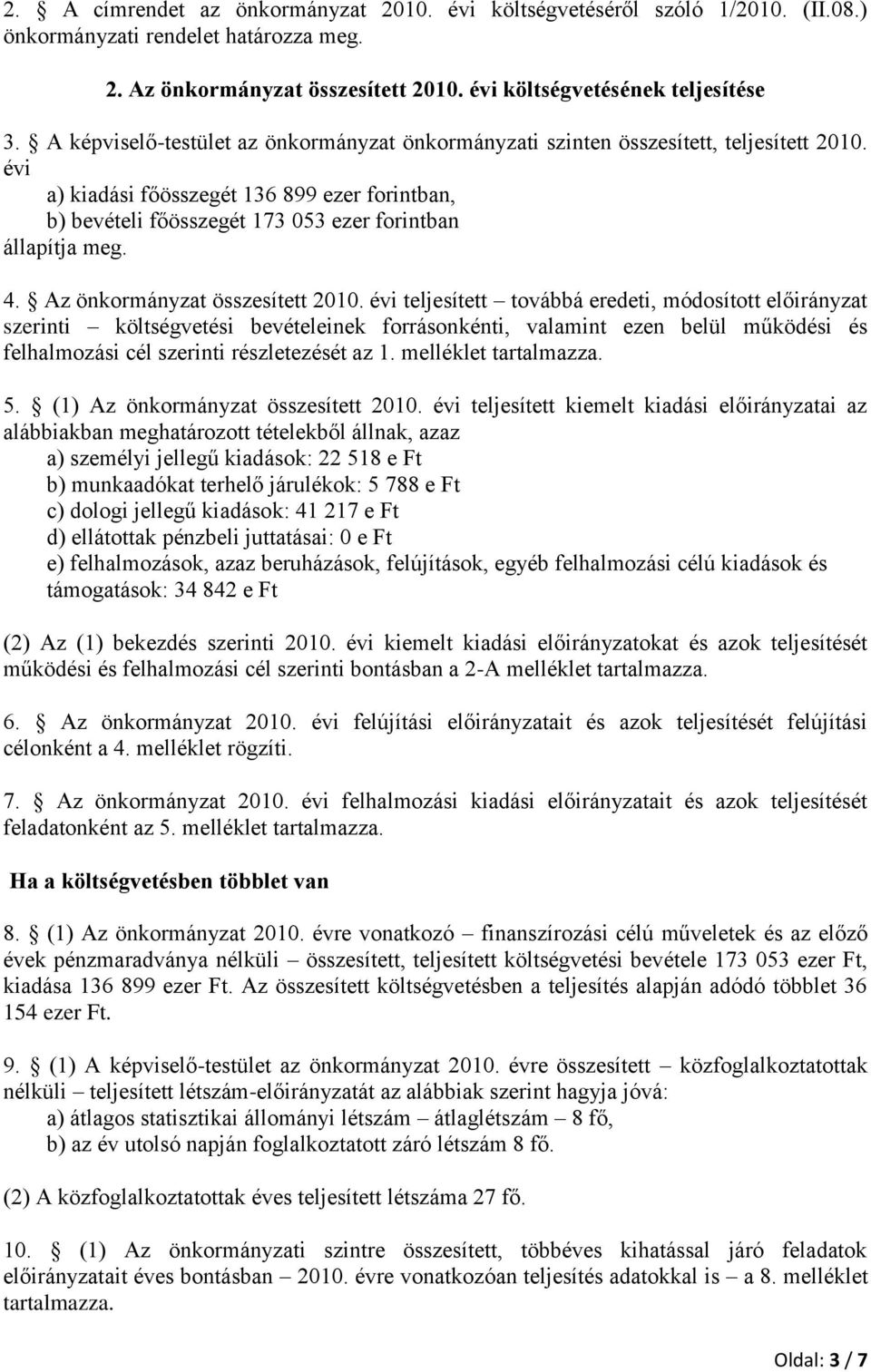 4. Az önkormányzat összesített 2010.