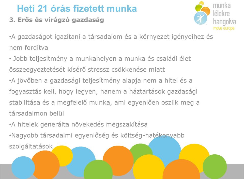 munka és családi élet összeegyeztetését kísérő stressz csökkenése miatt A jövőben a gazdasági teljesítmény alapja nem a hitel és a