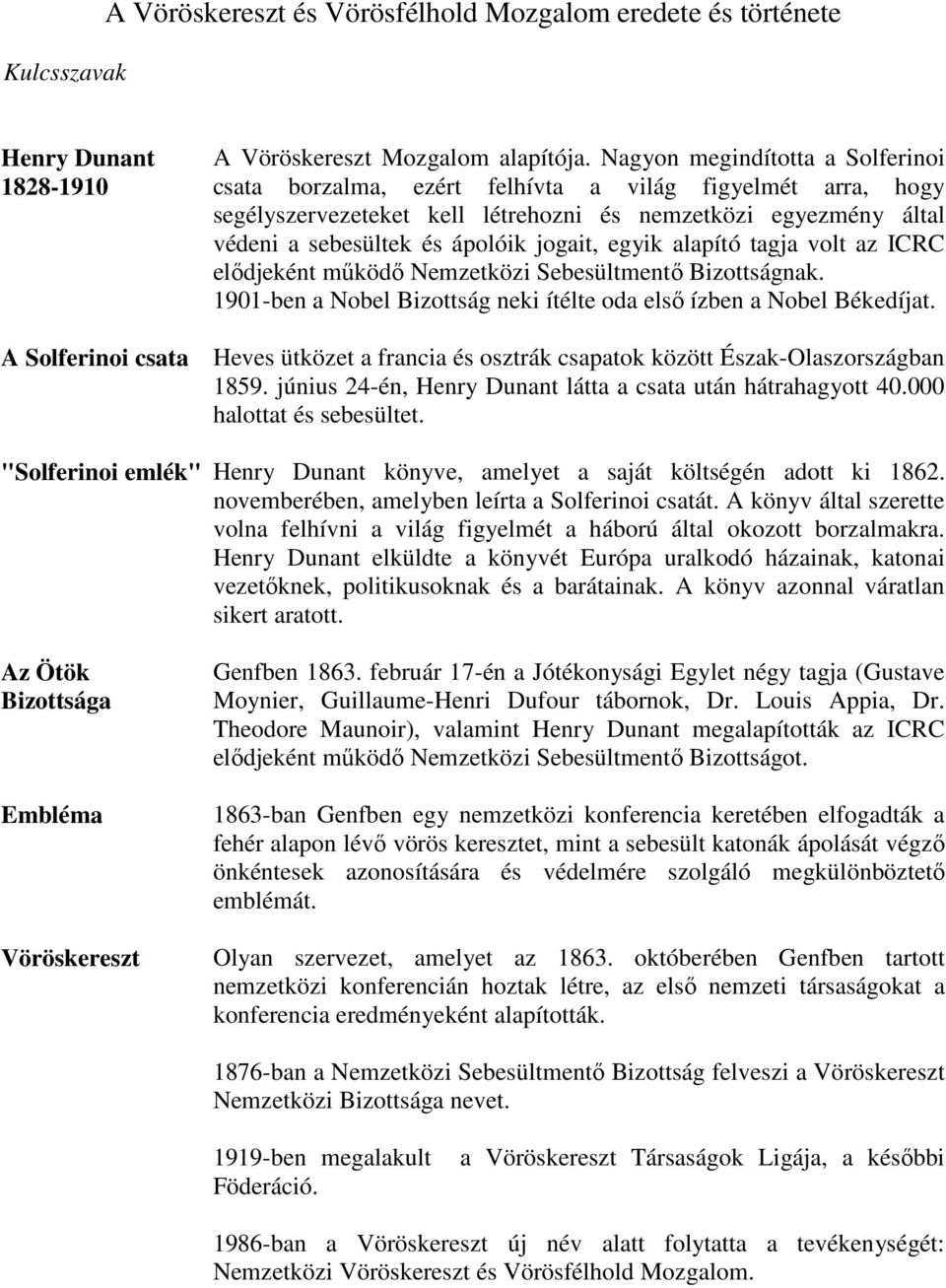 egyik alapító tagja volt az ICRC elődjeként működő Nemzetközi Sebesültmentő Bizottságnak. 1901-ben a Nobel Bizottság neki ítélte oda első ízben a Nobel Békedíjat.