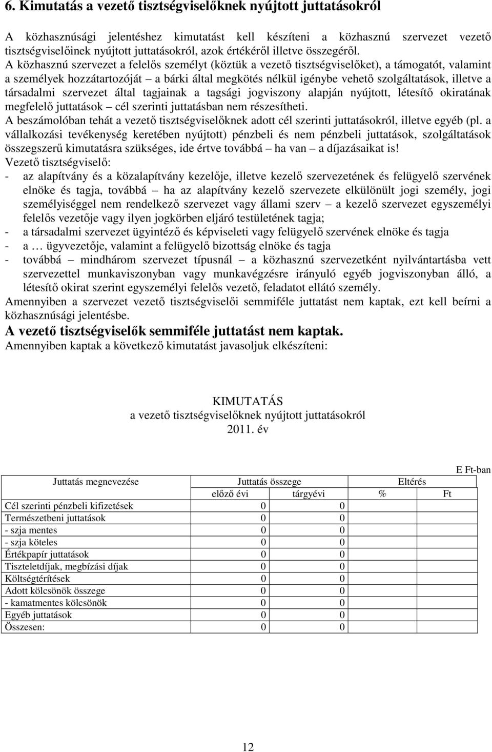 A közhasznú szervezet a felelıs személyt (köztük a vezetı tisztségviselıket), a támogatót, valamint a személyek hozzátartozóját a bárki által megkötés nélkül igénybe vehetı szolgáltatások, illetve a