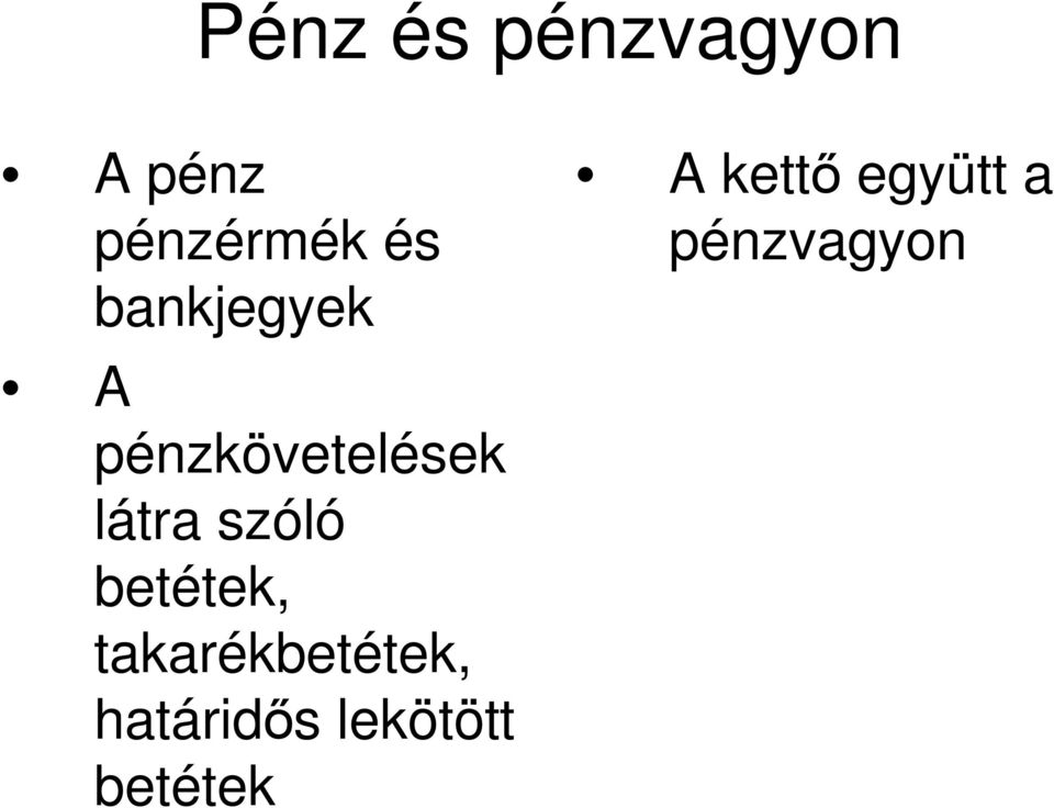 szóló betétek, takarékbetétek,