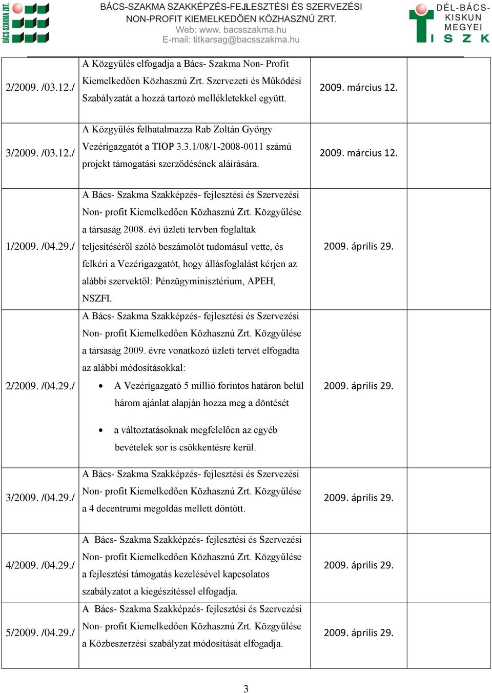 évi üzleti tervben foglaltak teljesítéséről szóló beszámolót tudomásul vette, és felkéri a Vezérigazgatót, hogy állásfoglalást kérjen az alábbi szervektől: Pénzügyminisztérium, APEH, NSZFI.