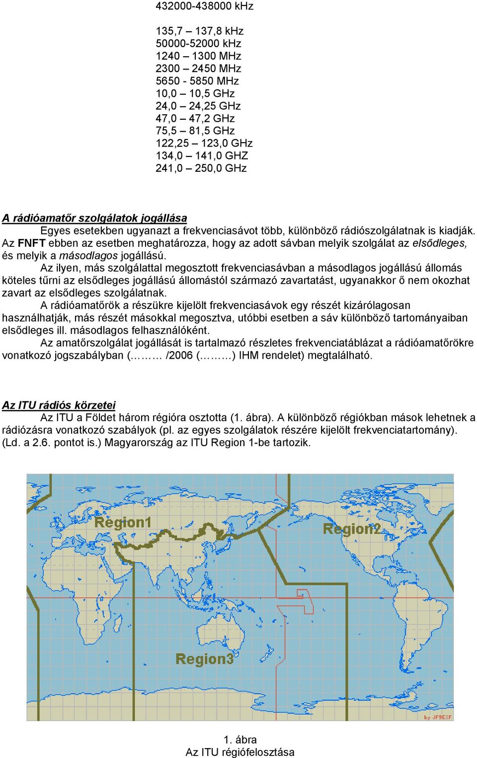 Az FNFT ebben az esetben meghatározza, hogy az adott sávban melyik szolgálat az elsődleges, és melyik a másodlagos jogállású.