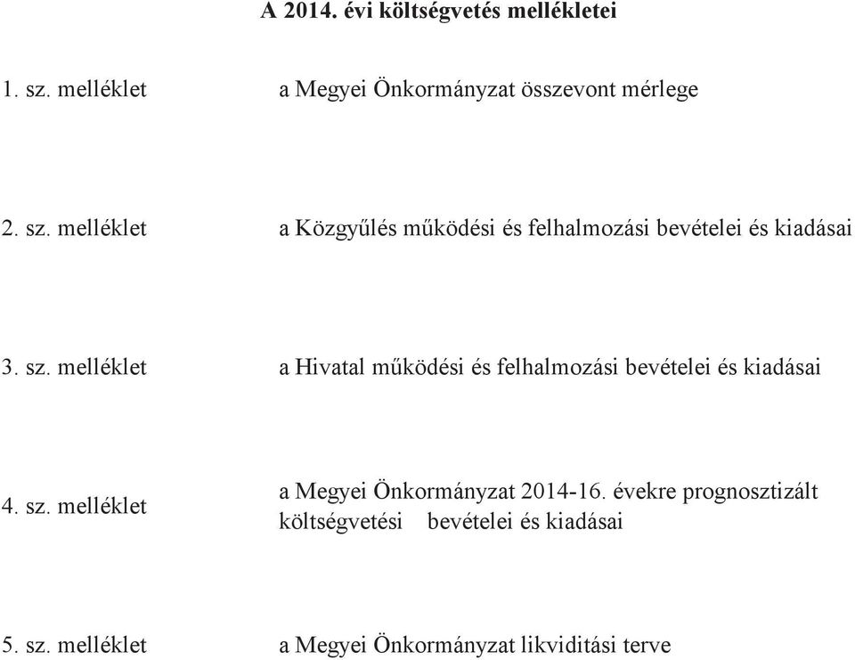 melléklet a Közgylés mködési és felhalmozási bevételei és kiadásai 3. sz.