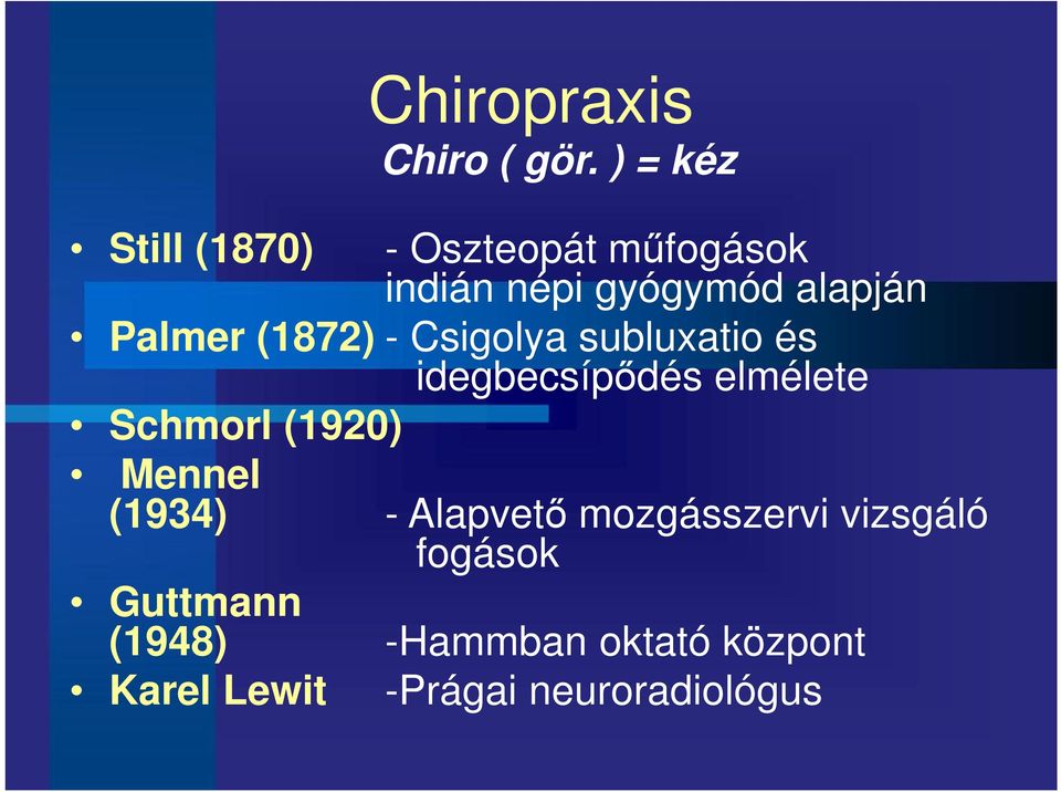 Csigolya subluxatio és idegbecsípődés elmélete Schmorl (1920) Mennel (1934)