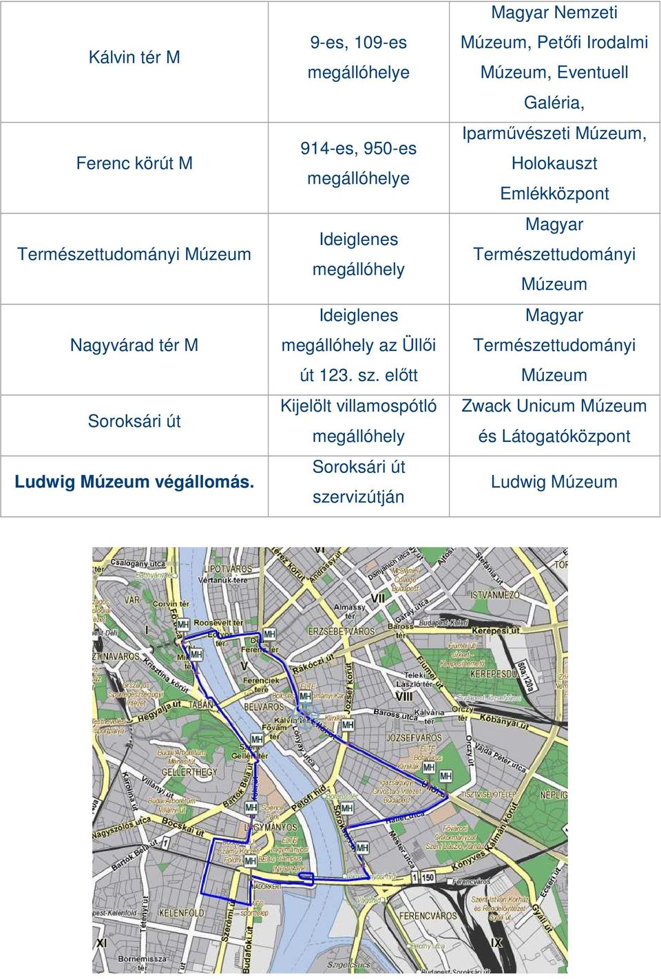 előtt Kijelölt villamospótló Soroksári út szervizútján Magyar Nemzeti, Petőfi Irodalmi, Eventuell