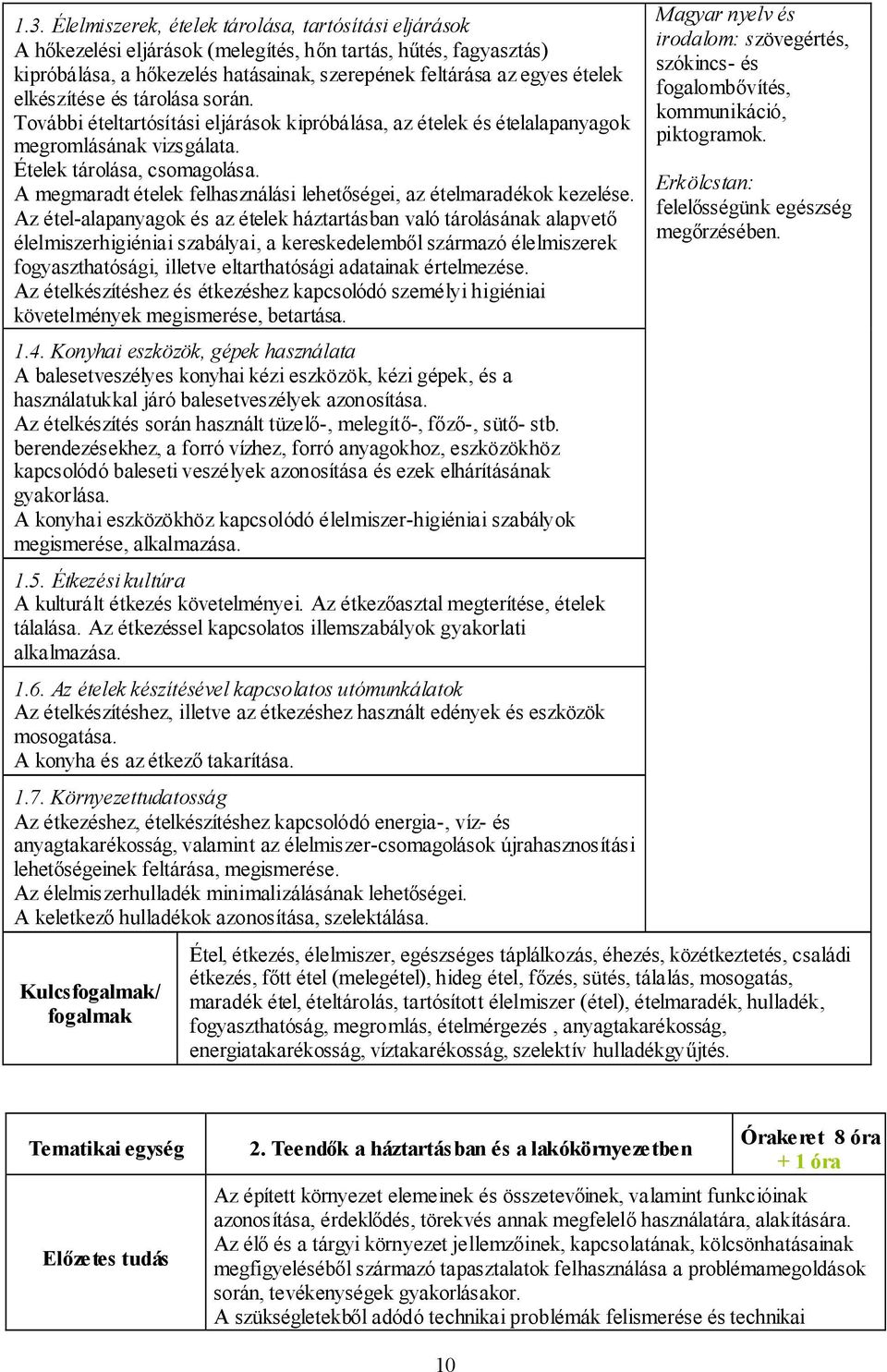 A megmaradt ételek felhasználási lehetőségei, az ételmaradékok kezelése.
