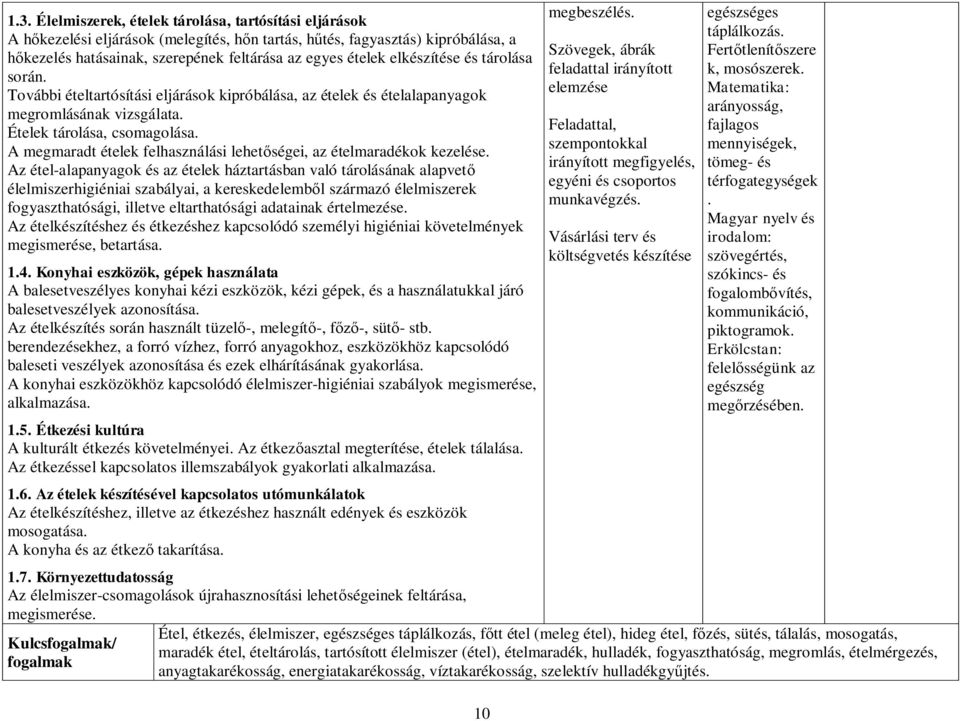 A megmaradt ételek felhasználási lehetőségei, az ételmaradékok kezelése.