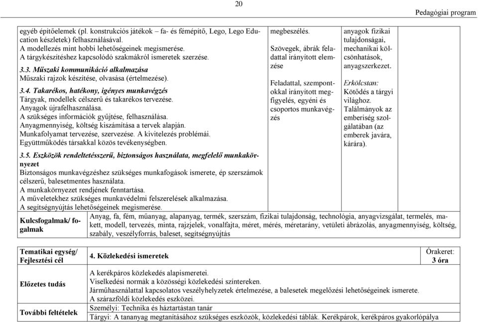 Takarékos, hatékony, igényes munkavégzés Tárgyak, modellek célszerű és takarékos tervezése. Anyagok újrafelhasználása. A szükséges információk gyűjtése, felhasználása.