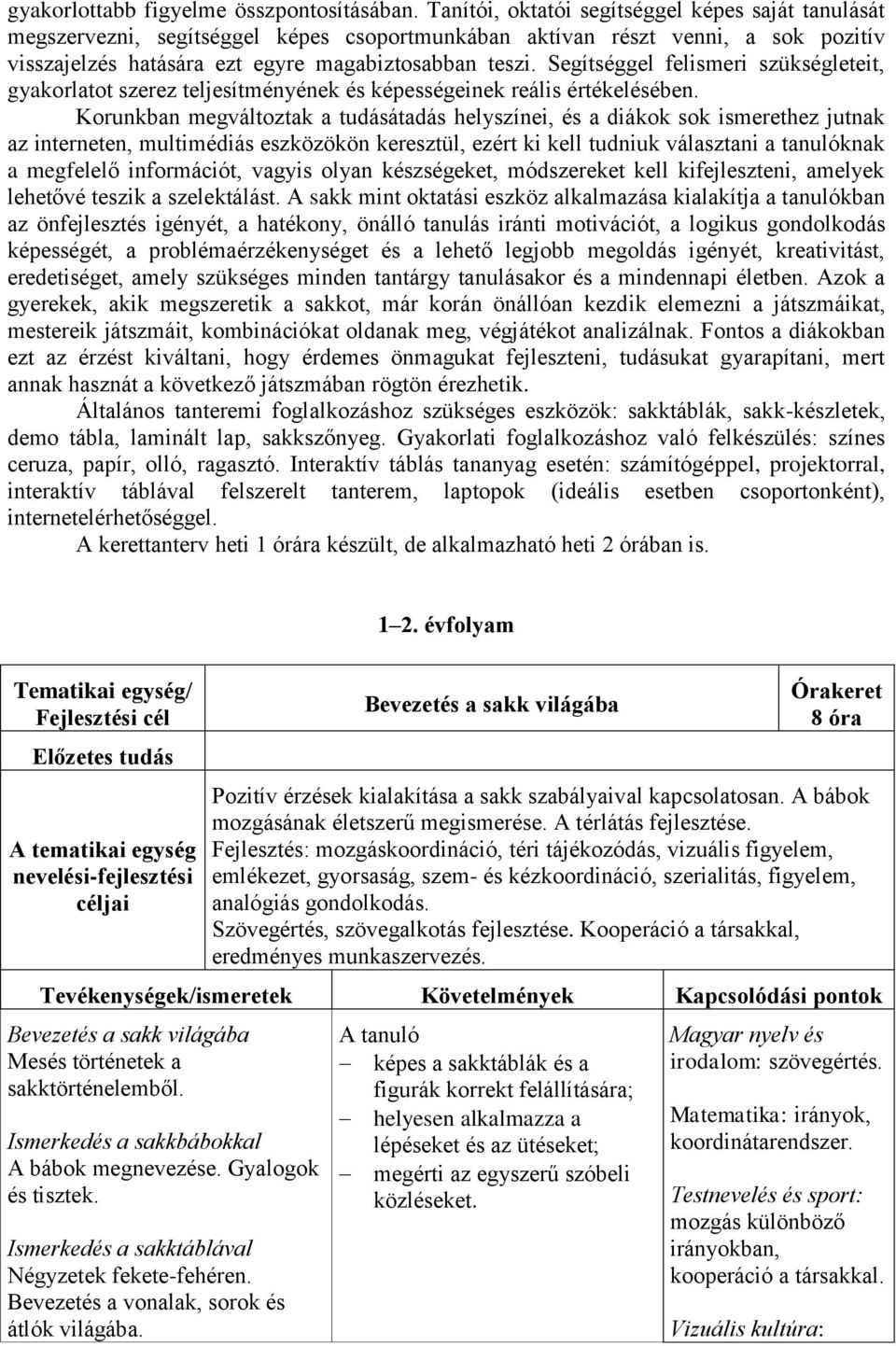Segítséggel felismeri szükségleteit, gyakorlatot szerez teljesítményének és képességeinek reális értékelésében.