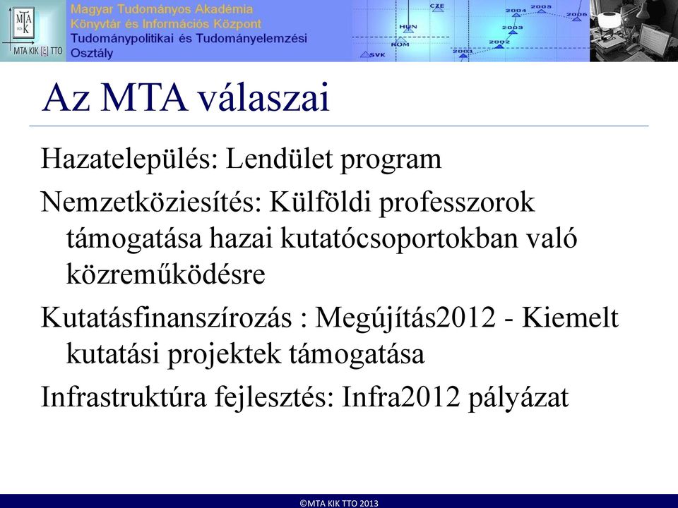 közreműködésre Kutatásfinanszírozás : Megújítás2012 - Kiemelt