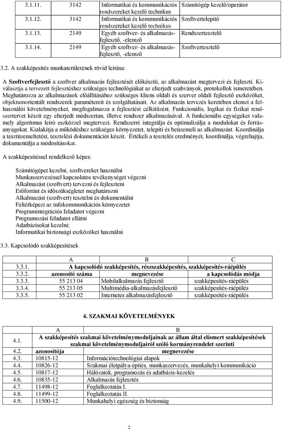 Kiválasztja a tervezett fejlesztéshez szükséges technológiákat az elterjedt szabványok, protokollok ismeretében.