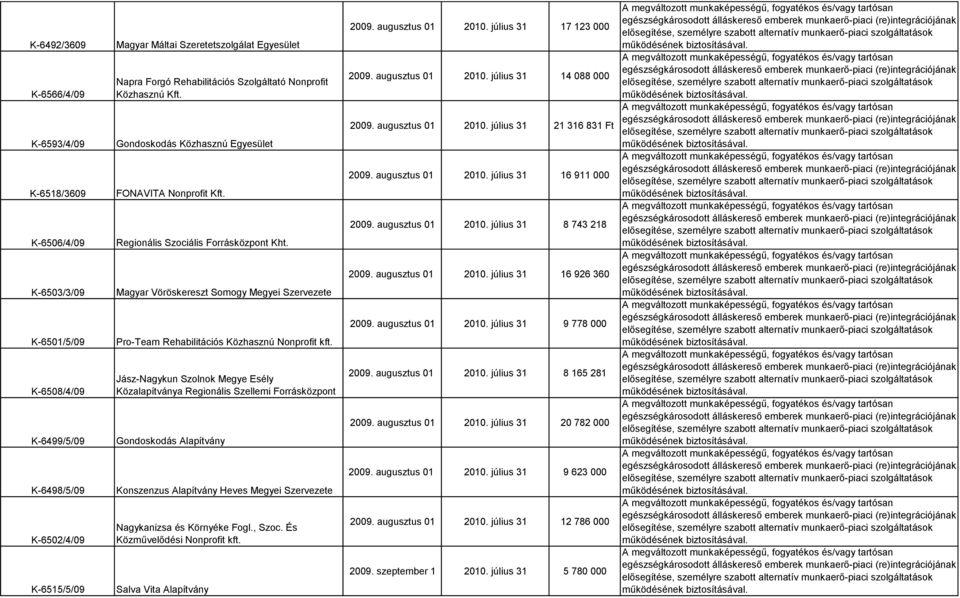 Magyar Vöröskereszt Somogy Megyei Szervezete Pro-Team Rehabilitációs Közhasznú Nonprofit kft.