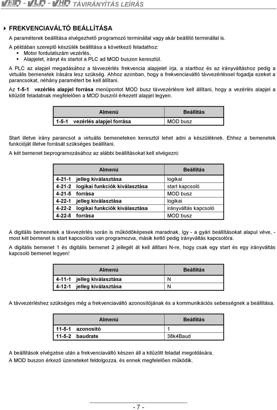 H - I - J frekvenciaváltó távirányítás - PDF Ingyenes letöltés