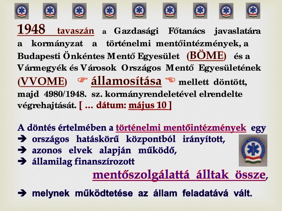 Vármegyék és Városok Országos Ment Egyesületének mellett