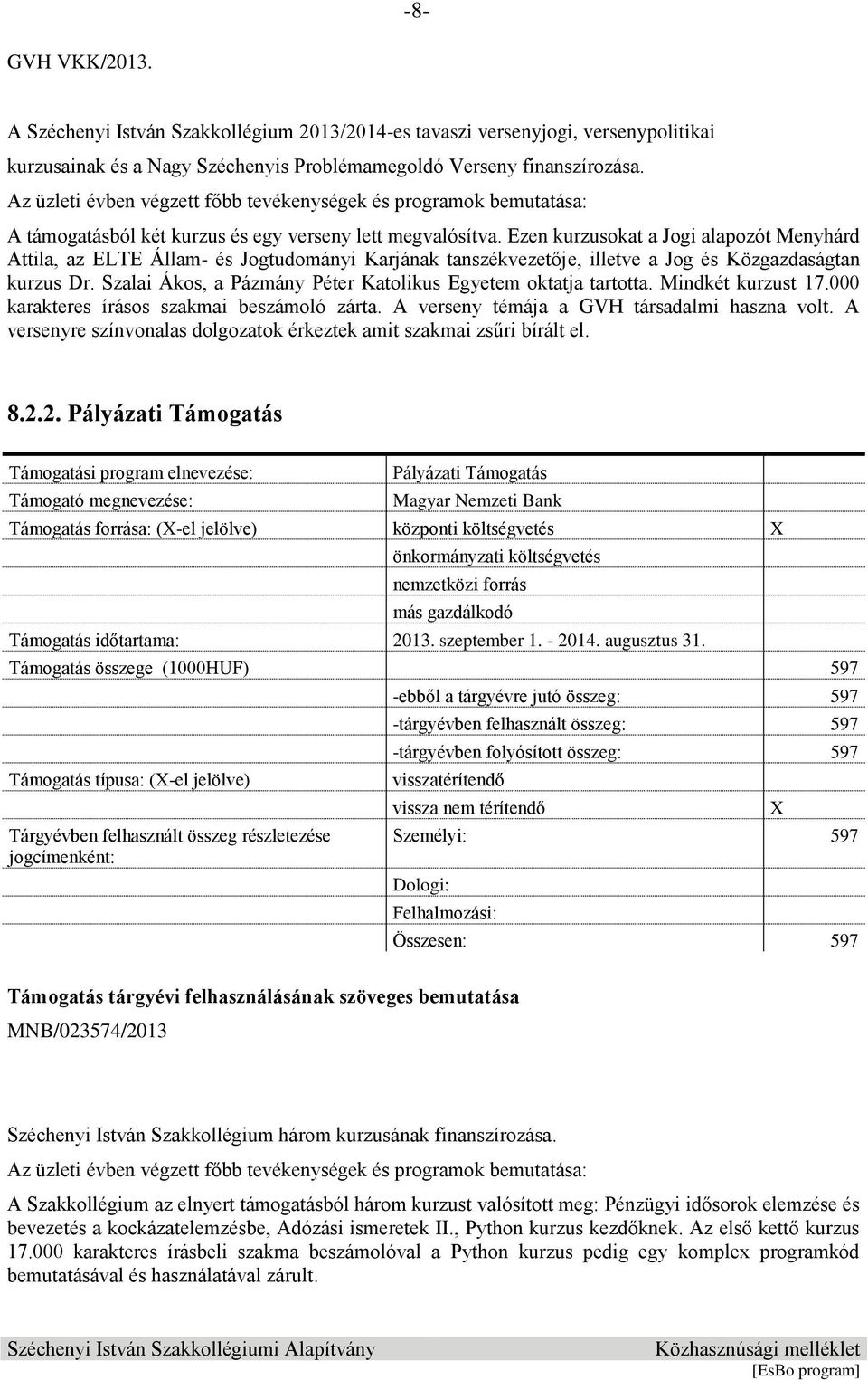 Ezen kurzusokat a Jogi alapozót Menyhárd Attila, az ELTE Állam- és Jogtudományi Karjának tanszékvezetője, illetve a Jog és Közgazdaságtan kurzus Dr.