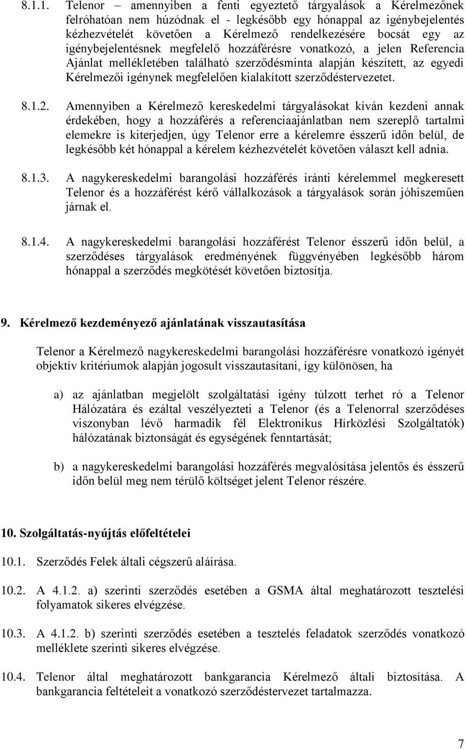 szerződéstervezetet. 8.1.2.