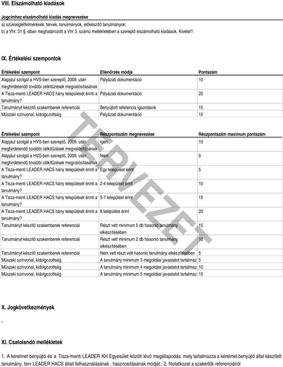 után Pályázati dokumentáció 10 meghirdetendő további célkitűzések megvalósításának A Tiszamenti LEADER HACS hány települését érinti a Pályázati dokumentáció 20 Tanulmányt készítő szakemberek