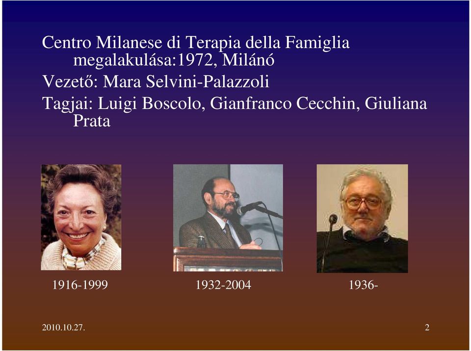 Selvini-Palazzoli Tagjai: Luigi Boscolo,