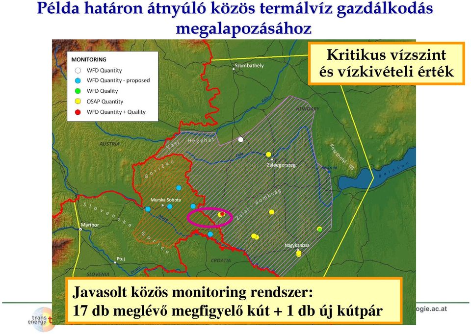 vízszint és vízkivételi érték Javasolt közös
