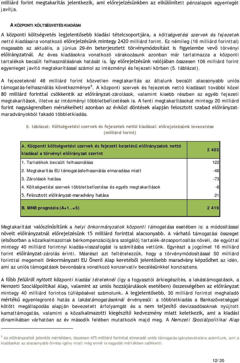 forint. Ez némileg (16 milliárd forinttal) magasabb az aktuális, a június 29-én beterjesztett törvénymódosítást is figyelembe vevő törvényi előirányzatnál.