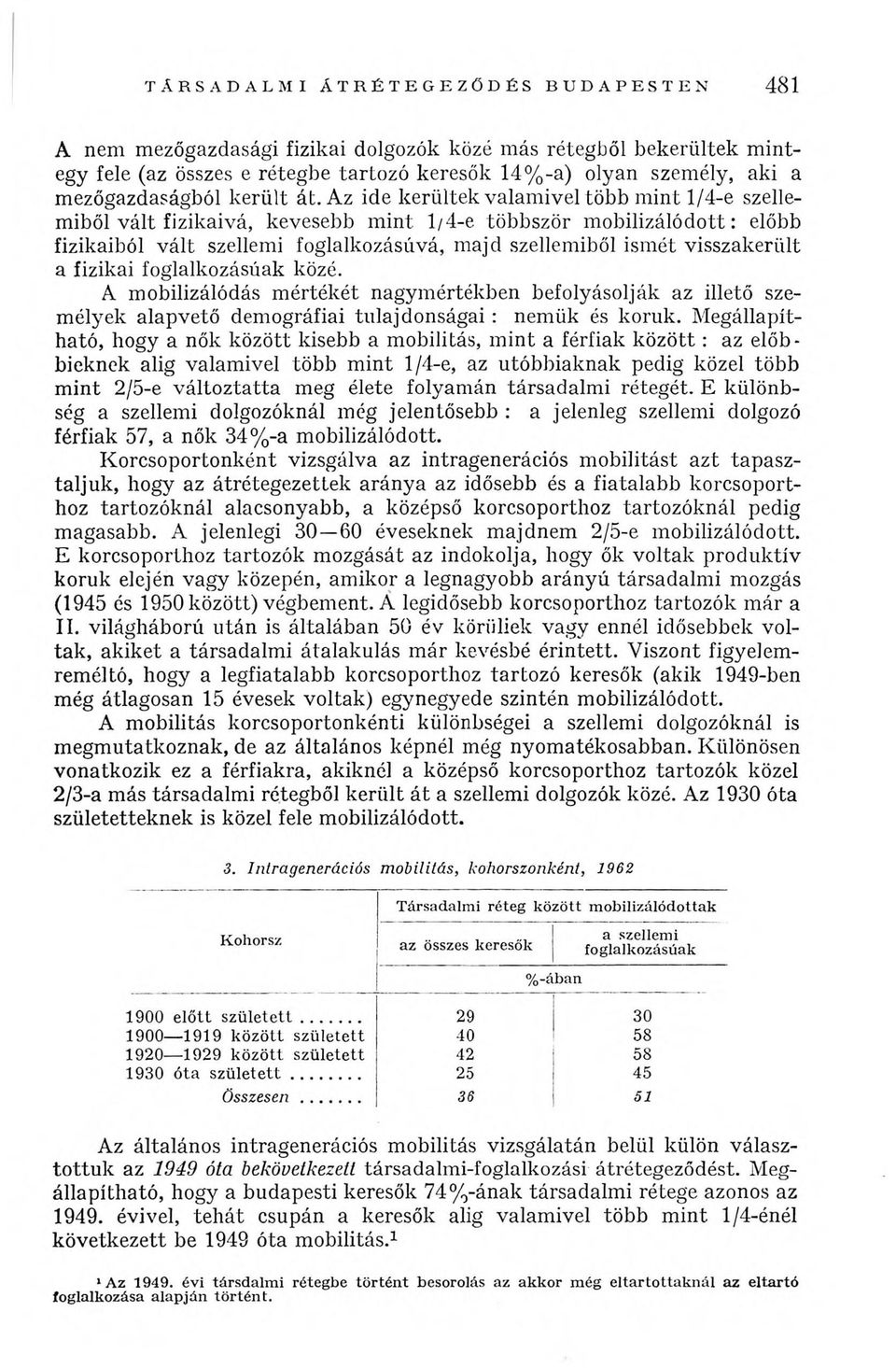 Az ide kerültek valamivel több mint 1/4-e szellemiből vált fizikaivá, kevesebb mint 1/4-e többször mobilizálódott: előbb fizikaiból vált szellemi foglalkozásúvá, majd szellemiből ismét visszakerült a