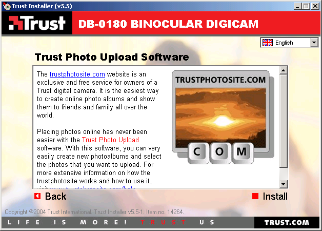 Trust Photo Upload Szoftver A programmal a fényképek közzétehetők a Trust Photosite weboldalon. (www.trustphotosite.com) Ulead Photo Explorer 8.