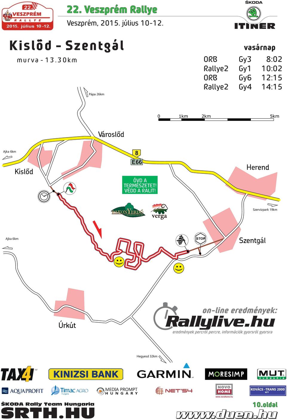 14:15 0 1km 2km 5km oslőd Ajka 6km Kislőd 8 E66 ÓVD A TERMÉSZETET!