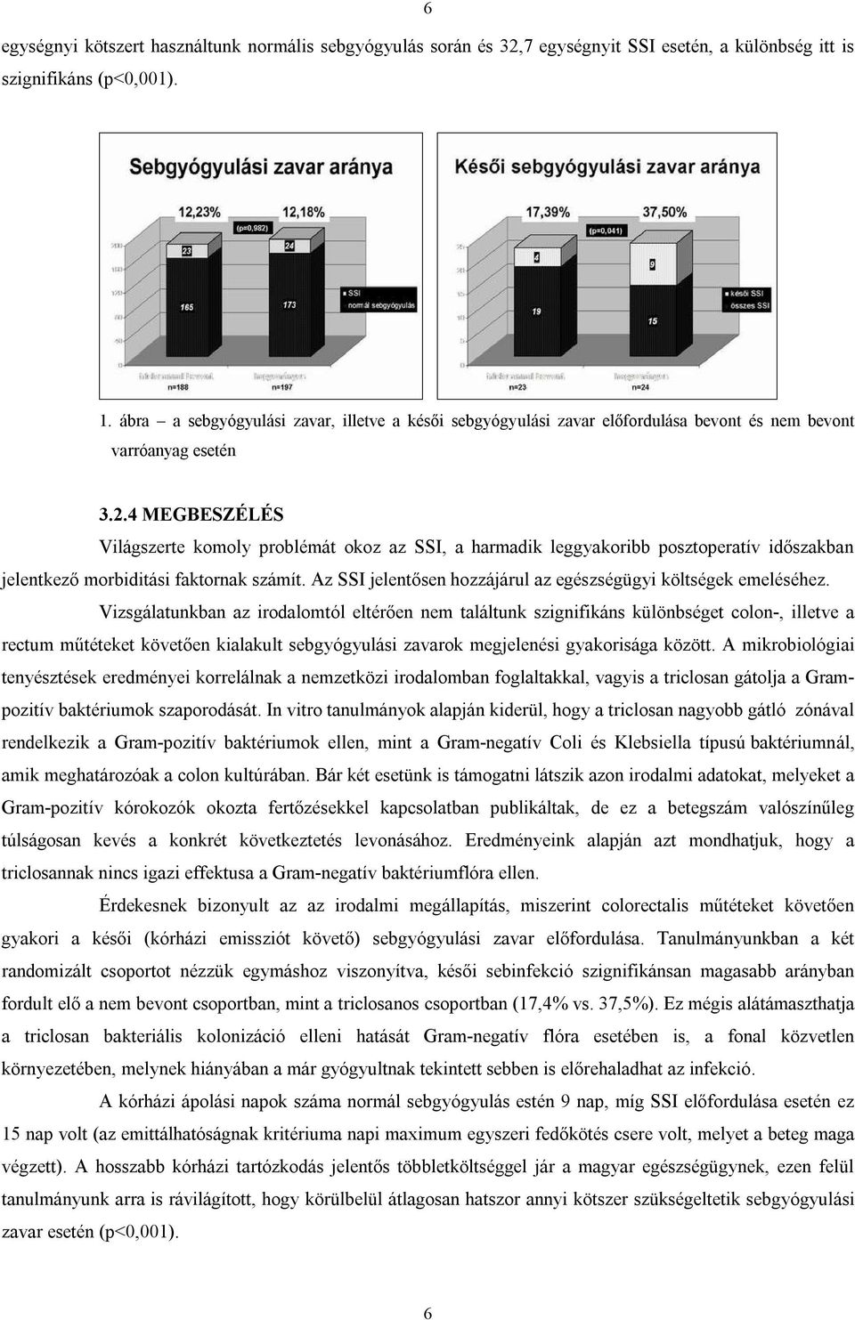 4 MEGBESZÉLÉS Világszerte komoly problémát okoz az SSI, a harmadik leggyakoribb posztoperatív időszakban jelentkező morbiditási faktornak számít.