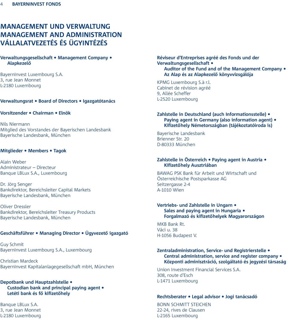 München Mitglieder Members Tagok Alain Weber Administrateur Directeur Banque LBLux S.A., Luxembourg Dr.