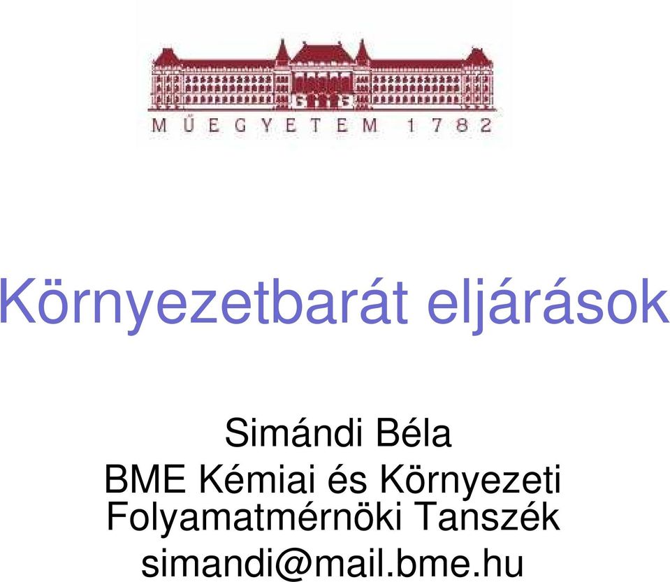 Környezeti Folyamatmérnöki