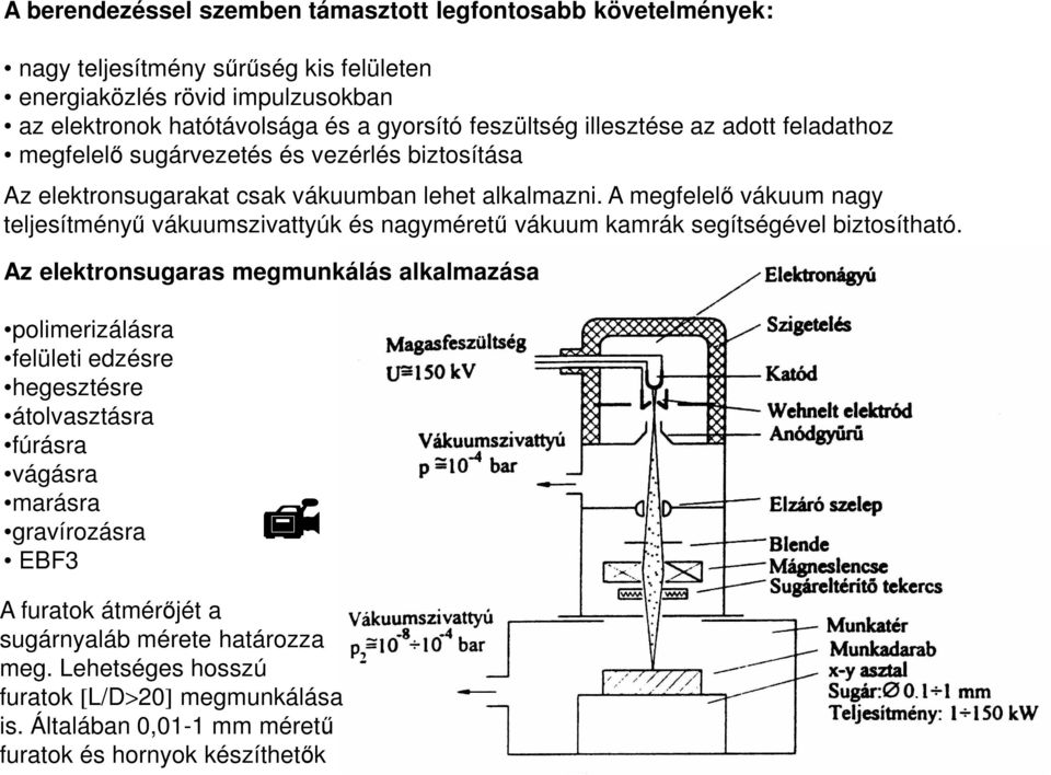 A megfelelő vákuum nagy teljesítményű vákuumszivattyúk és nagyméretű vákuum kamrák segítségével biztosítható.