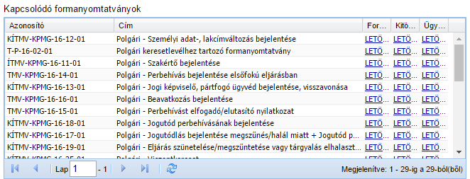 A közigazgatási hatóságok bírósági felülvizsgálatát és a jegyzői birtokvédelmi határozatok felülvizsgálatát biztosító keresetlevélhez szükséges nyomtatványsablonokat nem az OBH teszi közé, hanem az a