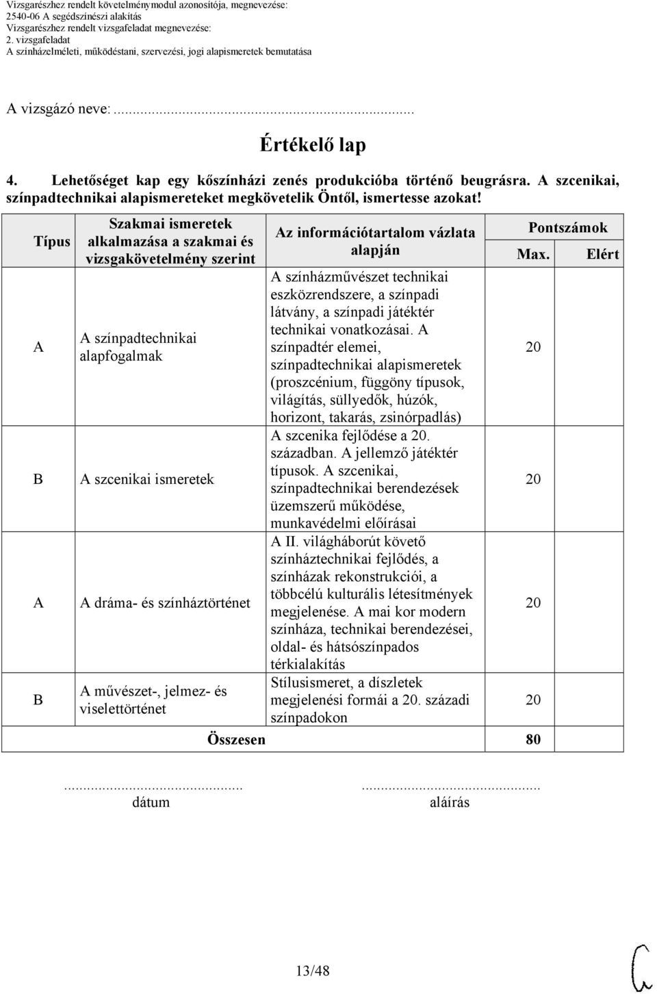viselettörténet Az információtartalom vázlata alapján A színházművészet technikai eszközrendszere, a színpadi látvány, a színpadi játéktér technikai vonatkozásai.