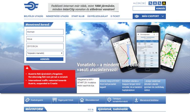 UTASTÁJÉKOZTATÁS FEJLESZTÉSE Viszonylatjelölés VONATINFO mobilalkalmazás 4,5 "Szokott vonatozni?