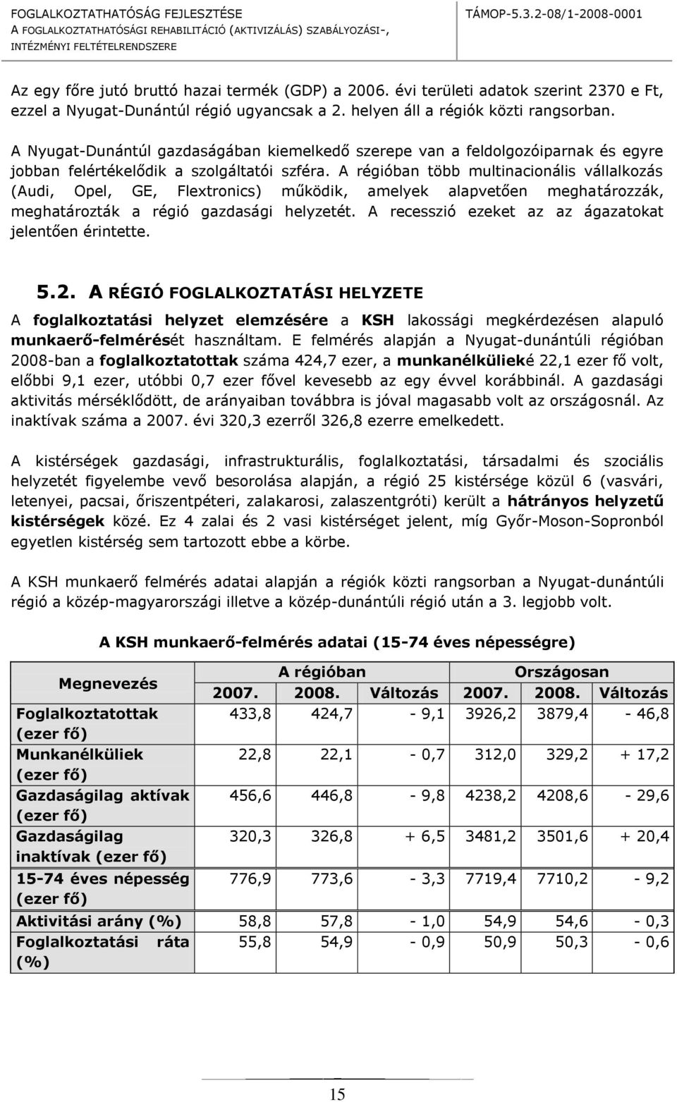 A régióban több multinacinális vállalkzás (Audi, Opel, GE, Flextrnics) működik, amelyek alapvetően meghatárzzák, meghatárzták a régió gazdasági helyzetét.