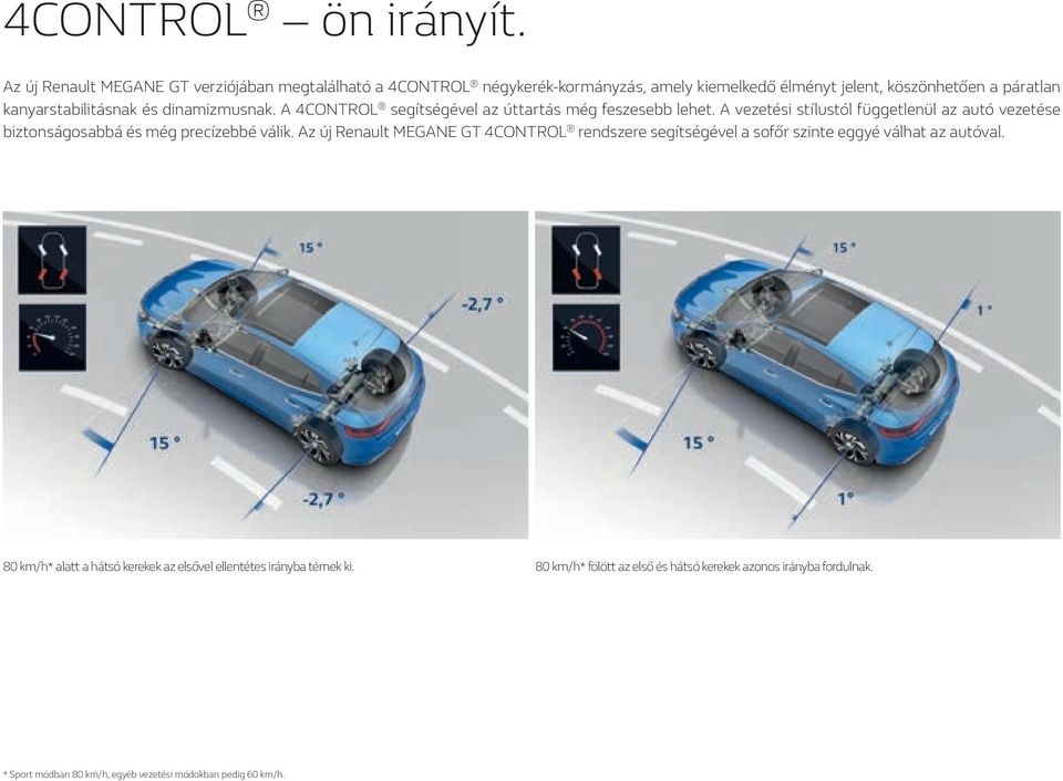 és dinamizmusnak. A 4CONTROL segítségével az úttartás még feszesebb lehet.