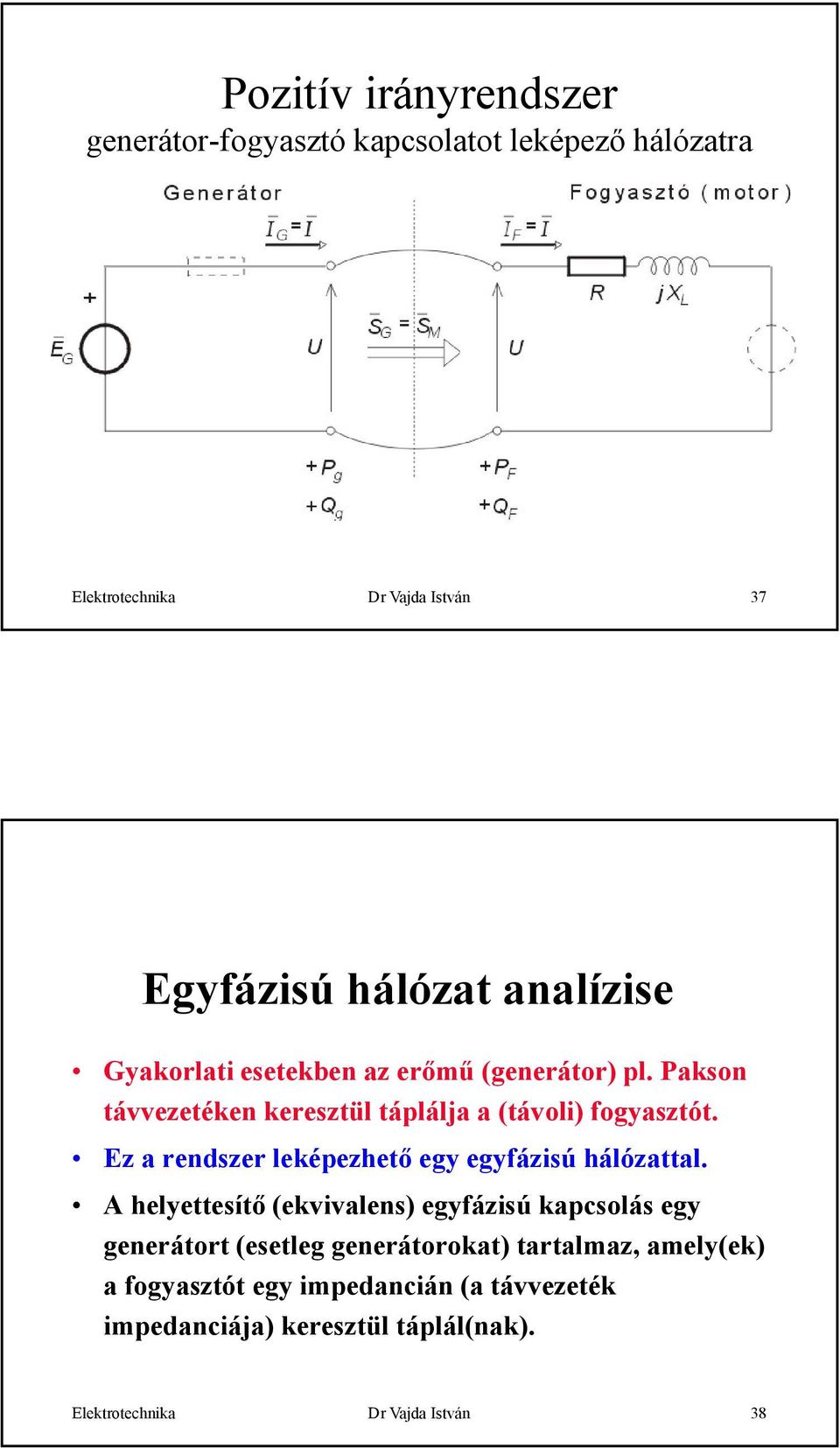 Ez a rendszer leképezhető egy egyfázisú hálózattal.