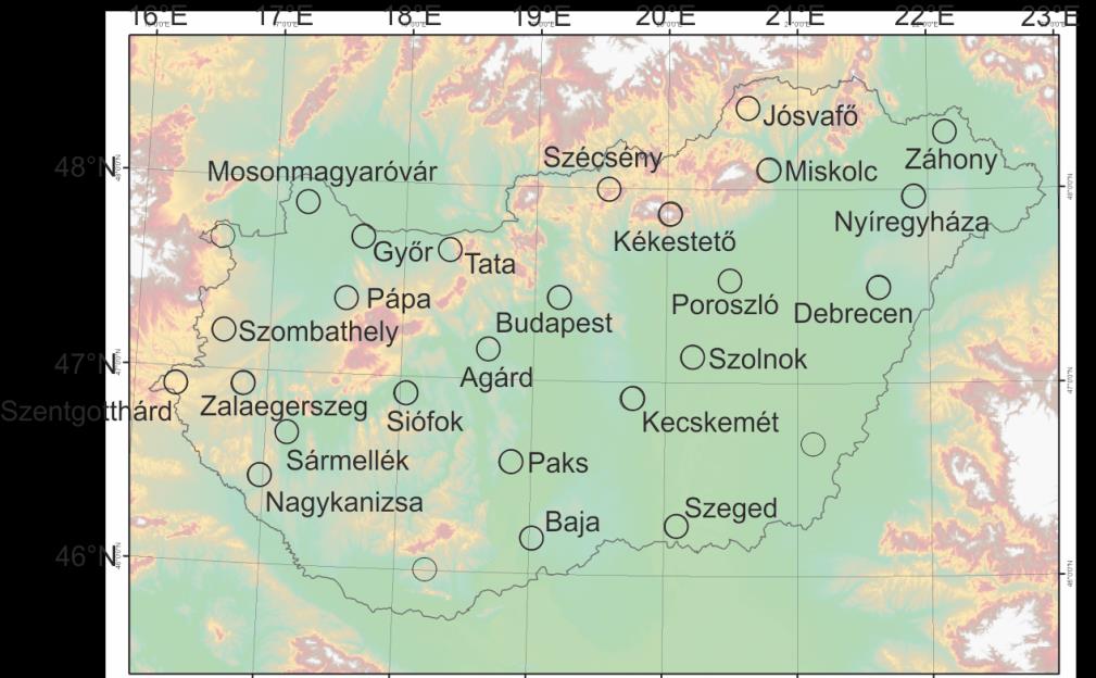 összevethetősége érdekében magassági korrekciót alkalmaztunk.