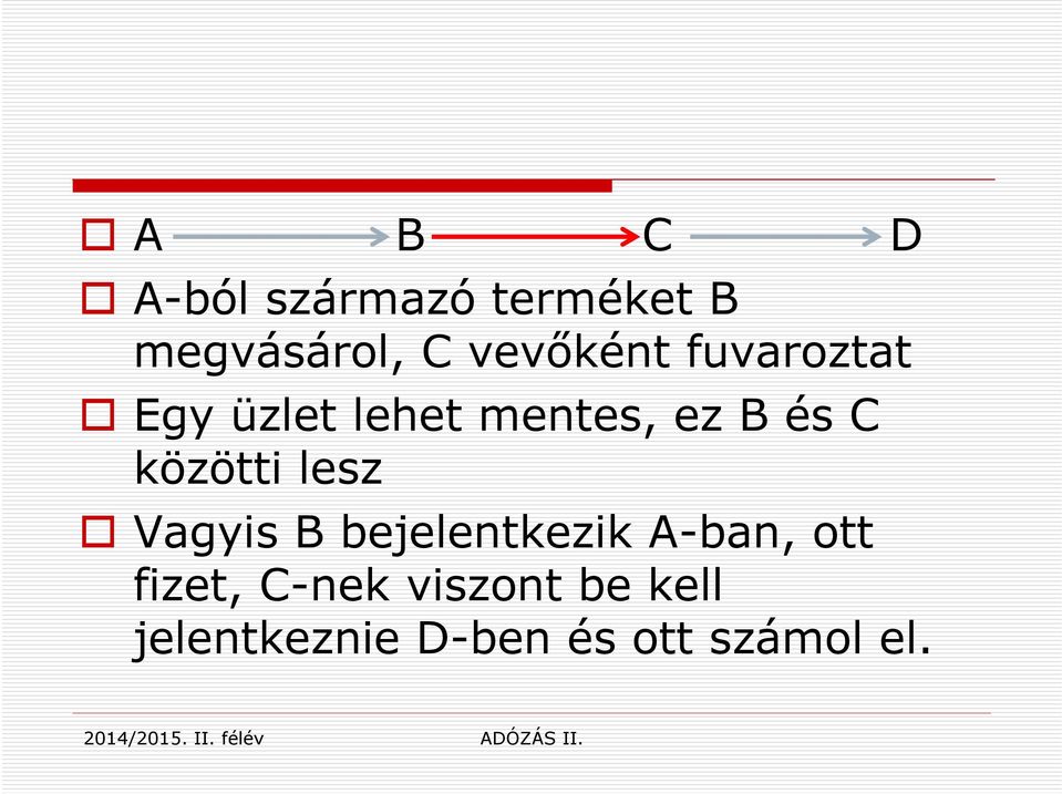 közötti lesz Vagyis B bejelentkezik A-ban, ott fizet,