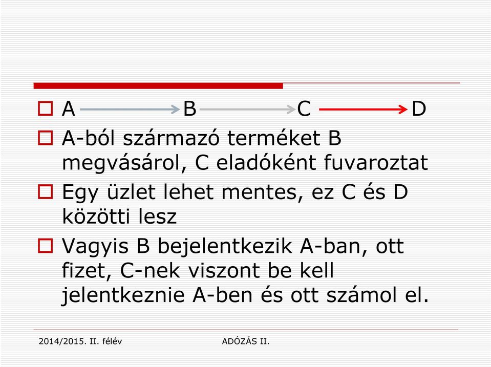 D közötti lesz Vagyis B bejelentkezik A-ban, ott