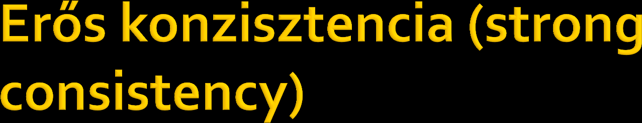 Minden olvasás művelet az adategységen legutóbb befejezett írás művelet eredményével tér vissza, függetlenül attól, hogy az adategységet melyik csomóponton éri el.