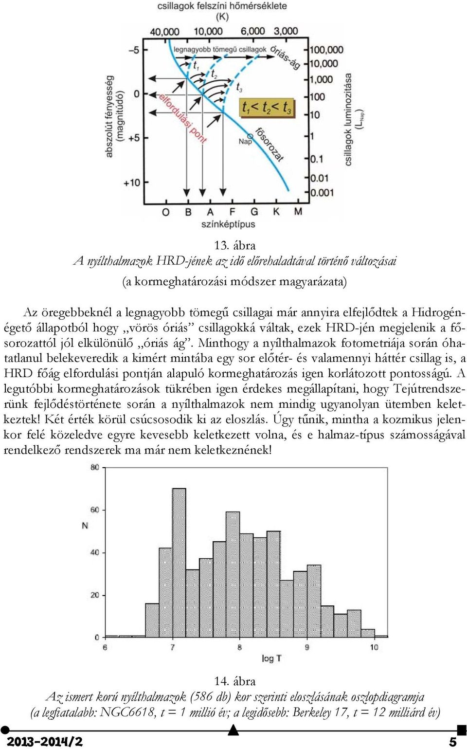 Minthogy a nyílthalmazok fotometriája során óhatatlanul belekeveredik a kimért mintába egy sor előtér- és valamennyi háttér csillag is, a HRD főág elfordulási pontján alapuló kormeghatározás igen