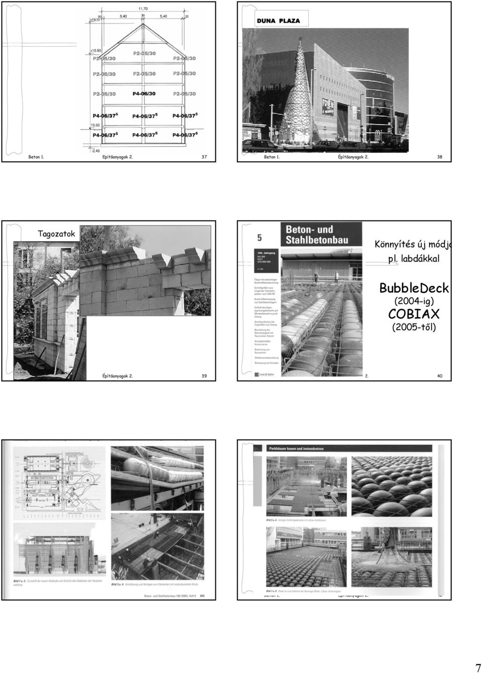 labdákkal BubbleDeck (2004-ig) COBIAX (2005-től) Beton 1.