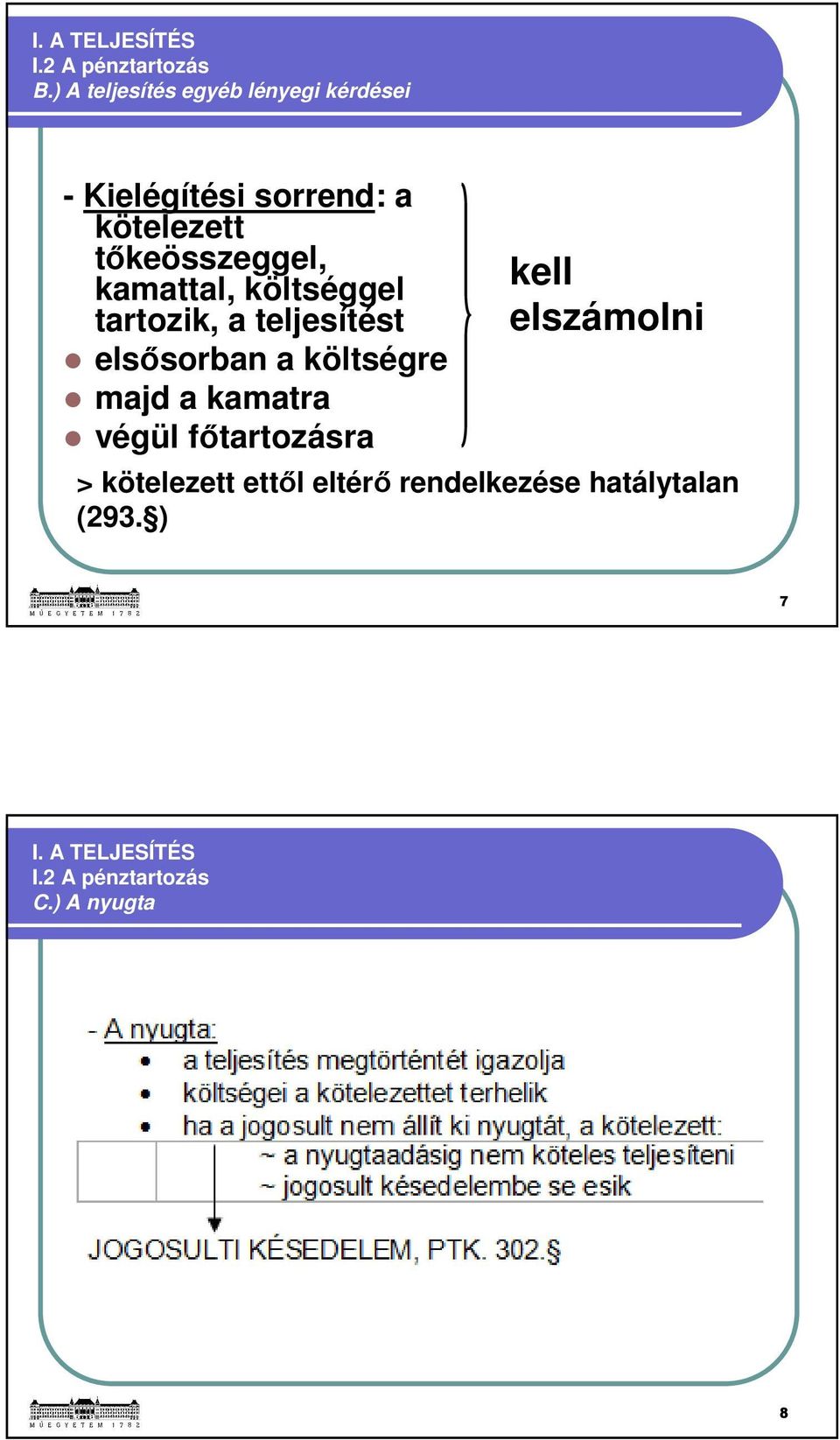 kamattal, költséggel tartozik, a teljesítést elsősorban a költségre majd a kamatra végül