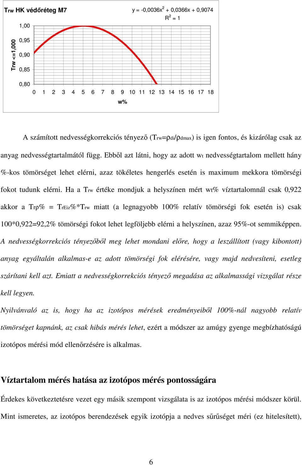 Ebbl azt látni, hogy az adott wt nedvességtartalom mellett hány %-kos tömörséget lehet elérni, azaz tökéletes hengerlés esetén is maximum mekkora tömörségi fokot tudunk elérni.